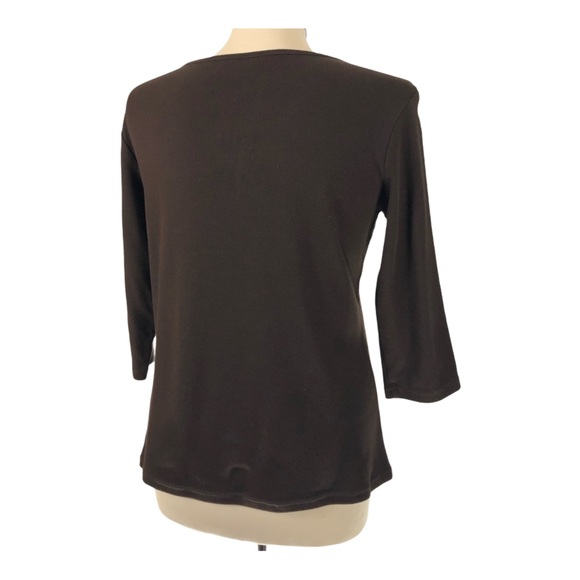 Christopher & Banks Top pullover Embroidered wooden bead work Washable Sleeves S - Picture 3 of 8